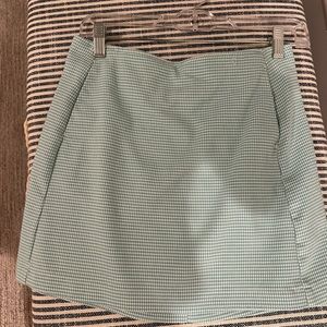 Blue gingham mini skirt